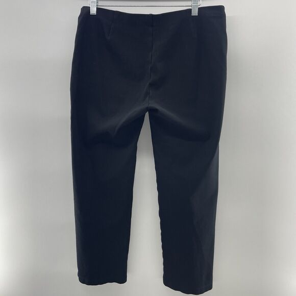 Eileen Fisher PL Petite Stretch Crepe Ankle Pants Trousers Black Elastic Pull On - Picture 4 of 13